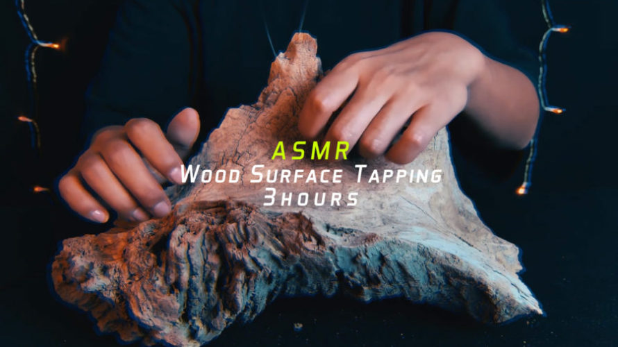 ASMR Wood surface tapping 浜に流れ着いた流木でタッピング3時間 | No Talking